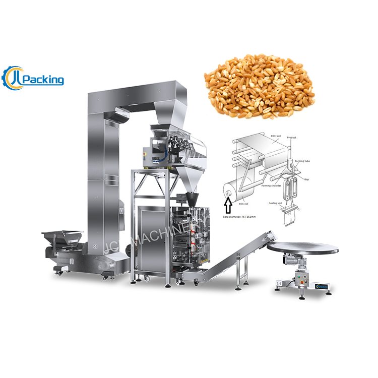 JCL Vertical Pillow Bag Automatic Machine for Packing Grain Granule 2 Head 4 Head Weigher Automatic Packing Machine for Food